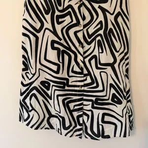Japna Cotton Flax Linen‎ Blend Geometric Artsy Button Front Shirt Dress Size Med thumbnail 2