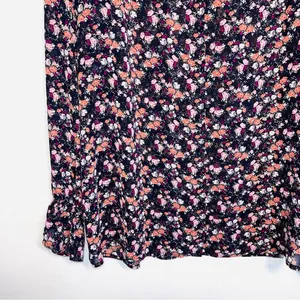 Maurices Blouse Black Pink Ditsy Floral V-neck Button Front NWT thumbnail 4