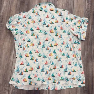 BedHead Size Large Sailboat Shorty Pajamas Shirt thumbnail 4