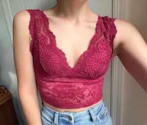 Shein Burgundy Lace Tank Too thumbnail 1