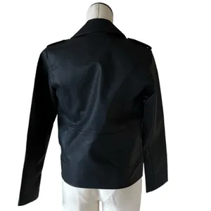 NWOT Steve Madden Jacket Faux Vegan Leather Moto Biker Black XS thumbnail 7