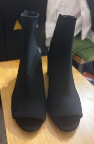 Steve Madden black open-toe stretchy sock booties 9.5 thumbnail 1