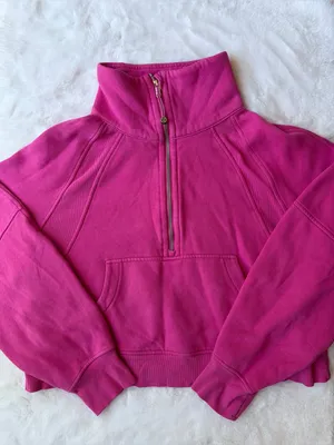 Lululemon Sonic Pink Scuba Oversized Funnel Neck Half Zip thumbnail 6