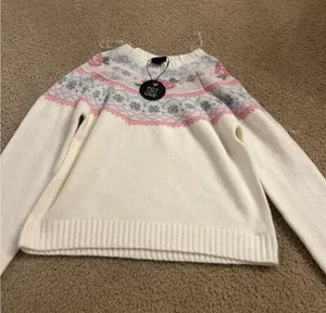 E312 Sie large sweater cute white winter warm thumbnail 1