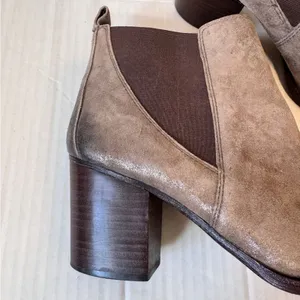 Sofft Brown Metallic Leather Chelsea Ankle Boots Women’s 10 Fall Casual Chunky thumbnail 3