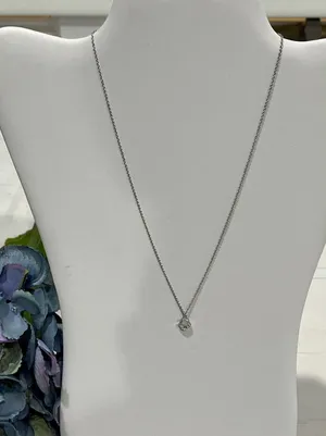 Sterling Silver 925 Amulet Hamsa Hand CZ Pendant‎ Necklace Charm Minimalist thumbnail 1