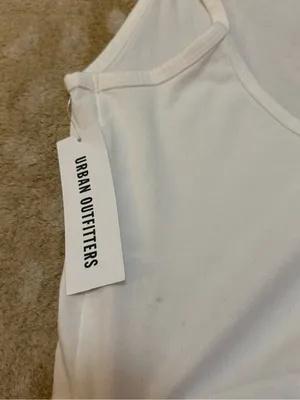 Out From Under Urban Outfitters White Cropped Cami Tank Top Size L NWT thumbnail 4