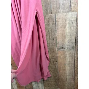Pink Ruffle Off Shoulder Maxi Dress Boho XL Summer Romantic Vacation thumbnail 3