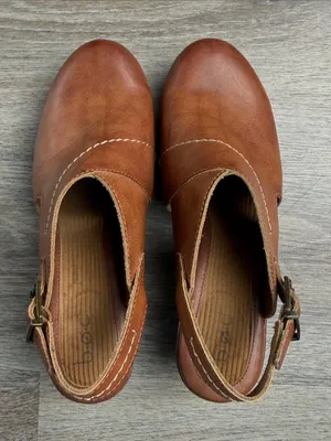 b.o.c. Born Concept Cecila Platform Clogs Brown Slingback Heels Size 9M thumbnail 6
