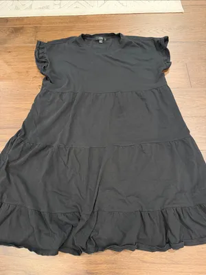 J.Crew Women’s Black Tiered Short Sleeve Mini Dress Size Small - C1-138 thumbnail 4
