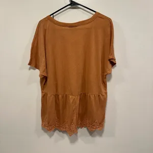 Daytrip buckle V-Neck Short Sleeve bohoTop in Warm Orange! Size medium thumbnail 4