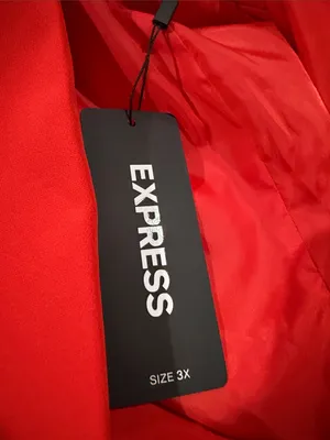 NWT $158 Express Bright Red Orange Size 3X Plus Single Button Hourglass Blazer thumbnail 5