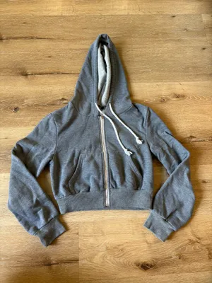 SheIn Grey Cropped Full Zip Hoodie thumbnail 1