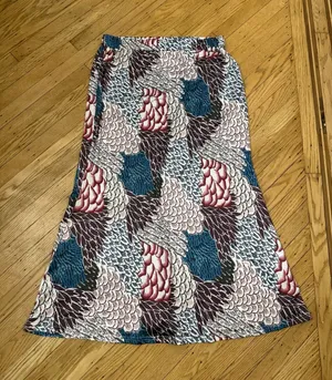 Women’s 2XL Stretchy Abstract Print Maxi Skirt thumbnail 1