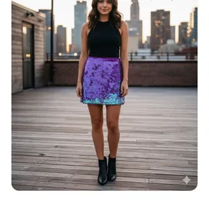 Wild Fable Purple Sequin Skirt size Small thumbnail 6