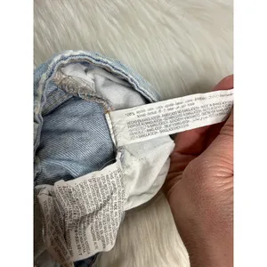 Zara Light Wash High Waisted Distressed Ripped Denim Cut Offs thumbnail 5