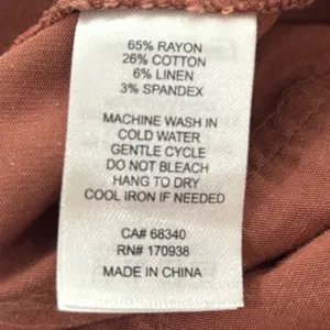 Maison d'Amélie Paris Rust Brown Wide Leg Crop Utility Pants Linen Blend Size 8 thumbnail 7