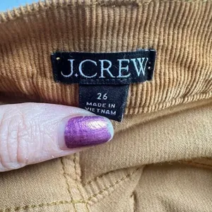 J Crew Womens Corduroy Ankle‎ Straight Pant Size 26 Mustard Yellow Brown Stretch thumbnail 4