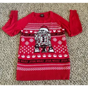 Star Wars Woman's R2D2 Red Ugly Christmas Sweater Size‎ XS thumbnail 1