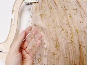 Joanna August • BHLDN Brenda Long Star Gown strapless champagne tulle glitter thumbnail 9