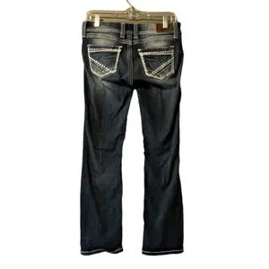 BKE STELLA Denim Blue Jeans Women's Size 27 24" CROP 3" Single Cuff Preppy Party thumbnail 2