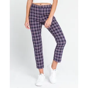 Sky and Sparrow Womens Pants Sz XS Navy Blue Plaid Twill‎ Tapered thumbnail 2