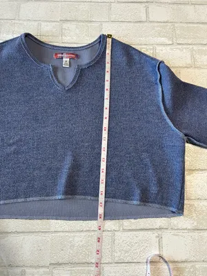 Urban Outfitters Blue Cropped Knit Sweatshirt - Size S thumbnail 5