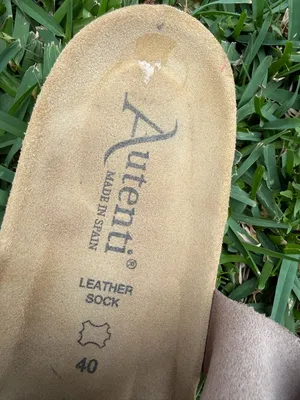 Autenti Taupe Suede Cork Footbed Sandals Double Strap Slide US 9.5 thumbnail 3