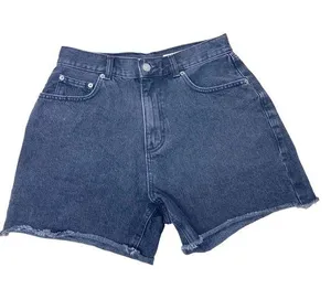 ASOS black jean shorts high rise size 8 thumbnail 1