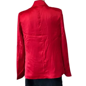 NWT Steve Madden Satin Shawl Collar Blazer Small, DARK RED thumbnail 8