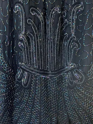 Women’s Black Beaded Midi Skirt Size Small Whimsical Fairy Goth Mermaidcore thumbnail 4