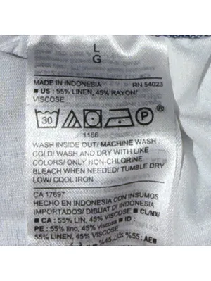 Old Navy Linen Blend Drawstring Pants Women’s Large Blue Chambray Casual Pull-On thumbnail 7