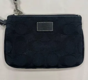 Coach Signature Jacquard Black Wristlet Wallet Purse thumbnail 4