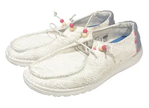 Hey Dude Wendy Womens‎ Size 9 White Boho Crochet Casual Shoes Slip On thumbnail 1