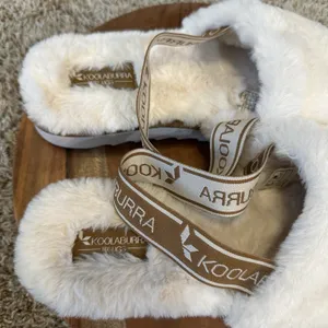 Koolaburra by UGG Women's‎ Fuzz 'N II Sandals Slippers Slingback Cream Ivory 11 thumbnail 5