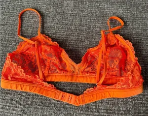 Bright Orange Lace Bralette thumbnail 3