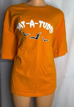 Halloween graphic print t shirt Orange Size XXL thumbnail 1