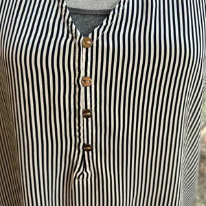 Ann Taylor Loft flowy cap sleeve tank stripe boxy business casual women large thumbnail 5