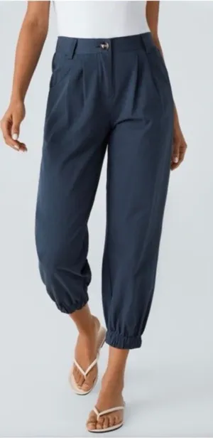 NWT Halara Casual Cotton Joggers with pockets Moonlit Ocean Blue size M thumbnail 1