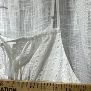 Commense White Eyelet Lace Maxi Dress Spaghetti Strap Summer Beach Boho Size M thumbnail 11