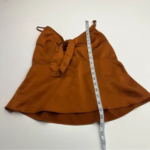Abercrombie‎ & Fitch Satin Tie-Front Camisole Brown Womens Size Large Y2K *FLAWS thumbnail 11