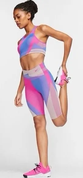Nike Sculpt Icon Clash Seamless 8" Training Shorts Women's‎ Small Fire Pink NWT thumbnail 1