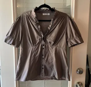 Cato‎ Women’s Top Large Y2K Rhinestone Babydoll Career thumbnail 1