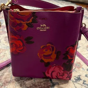 Coach Leather Mollie Bucket Bag 22 with Jumbo Floral Print thumbnail 1