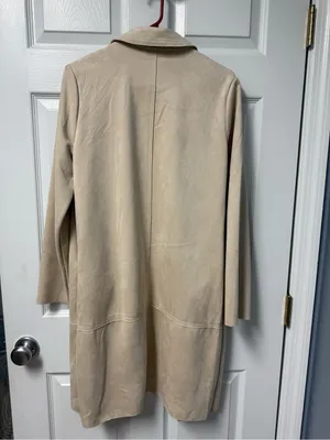 Philosophy Light Beige Suede Trench Coat thumbnail 9