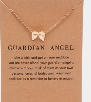 Guardian Angel Wings Charm Adjustable Gold Meaningful Grieving Healing Necklace thumbnail 1