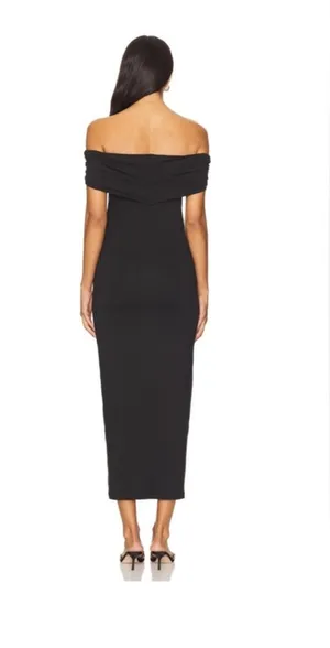 Bumpsuit Bianca Midi Maternity Dress Black thumbnail 4