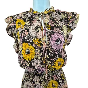 NWT BB Dakota Steve Madden Floral Maxi Dress L Chiffon Ruffle Tiered Blossom thumbnail 2