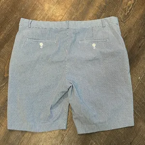 Womens Shorts-BANANA REPUBLIC-blue/white striped‎ seersucker Bermuda Size 14 thumbnail 3