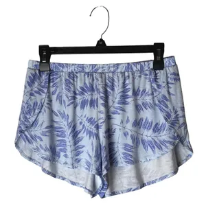 Hale Bob Pajama Shorts Women‎ Medium Blue Purple Palm Print Loungewear Casual thumbnail 2